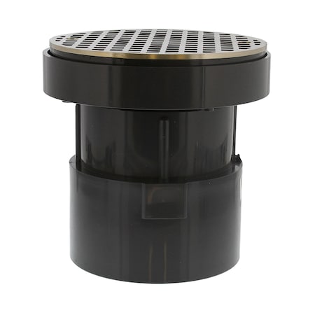 Jones Stephens 4in LevelBest Complete Pipe Fit Drain System with 3in Plastic Spud and 6in Nickel Bronze Strainer D50474